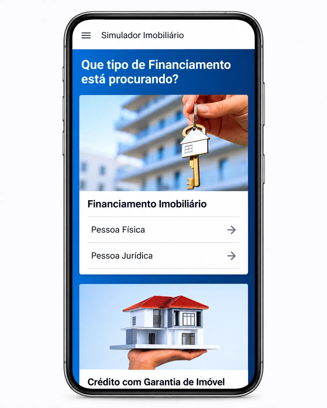 Simulador mobile de financiamento imobiliário